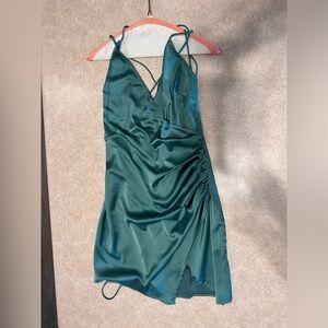 Blue Blush Satin Dress